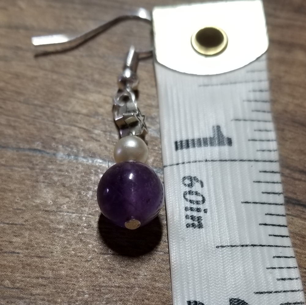 AMETHYST BEAD & PEARL EARRINGS